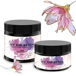 50/100ml UV DIP Resin Glue For Wire Flowers Transparent Liquid High Gloss Ultraviolet Curing Crystal UV Glue Jewelry Making