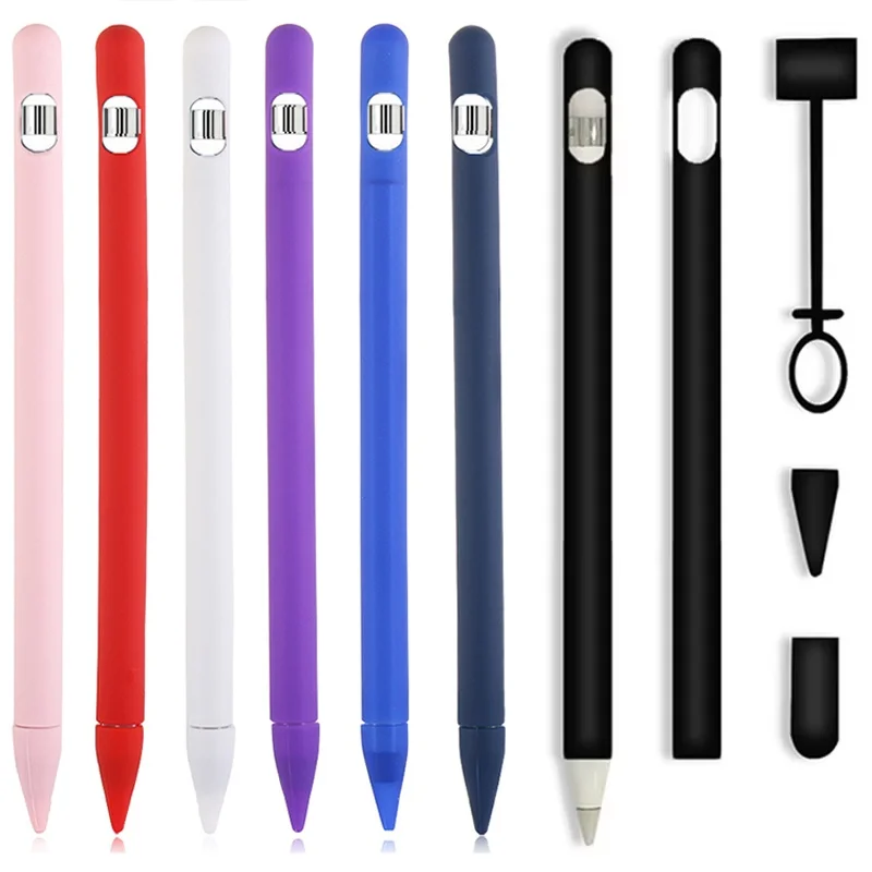 

Чехол для Apple Pencil 1, защитный чехол для стилуса 4-в-1, мягкий силиконовый чехол для Apple Pencil 1-го поколения, аксессуары