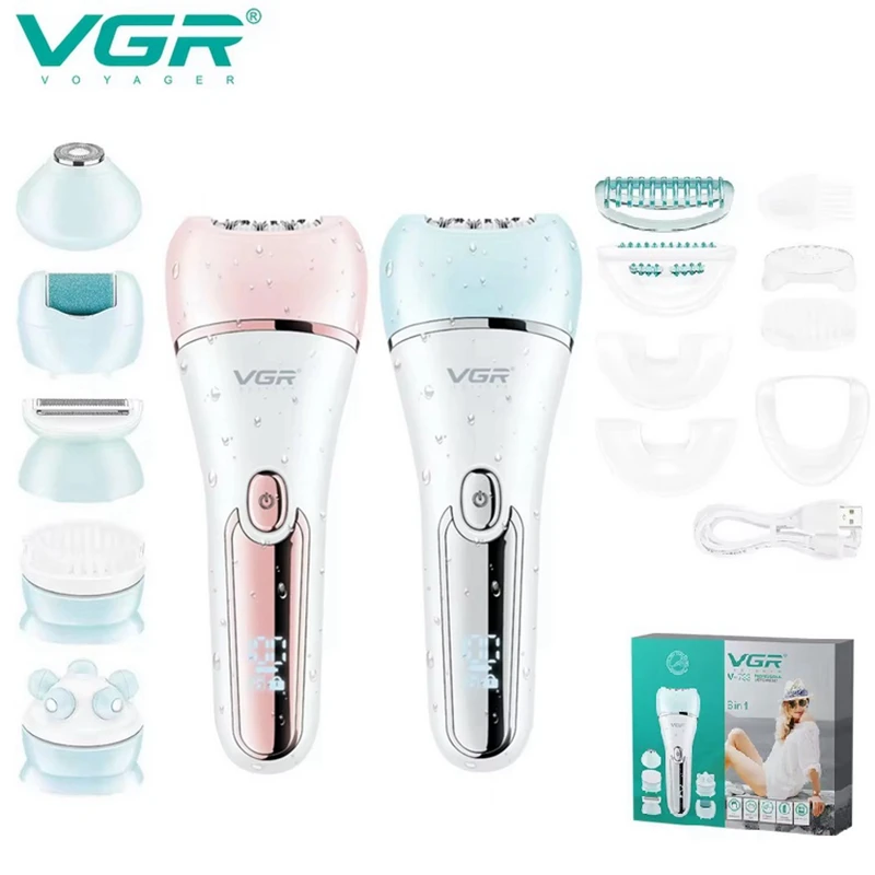 VGR-depiladora eléctrica para mujer, máquina de afeitar para piernas, cuerpo, Bikini, axilas, herramienta de depilación Facial, V-733