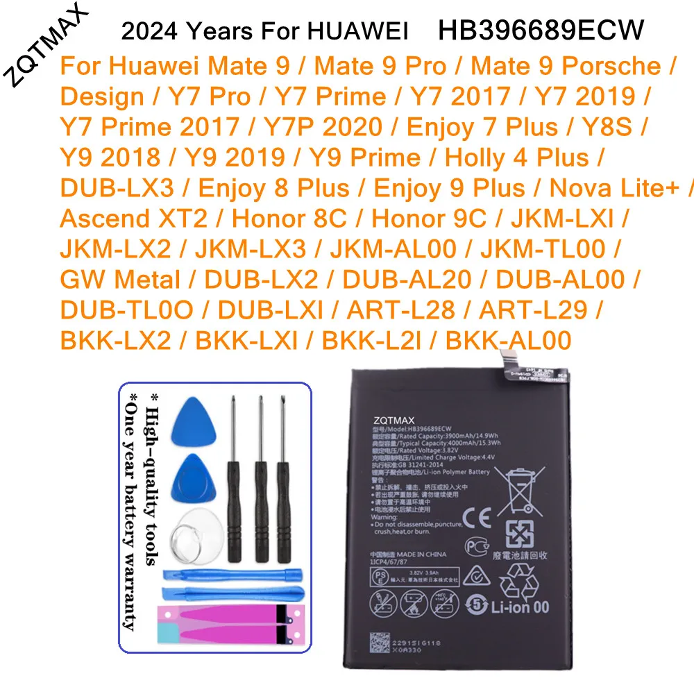 HB406689ECW 4000mAh Phone Battery For Huawei Honor 8C 9C Y9 2018 Y7 2019 Y7 Prime Mate 9 Pro DUB-LX1 LX2 L23 DUB LX3 L21 L22