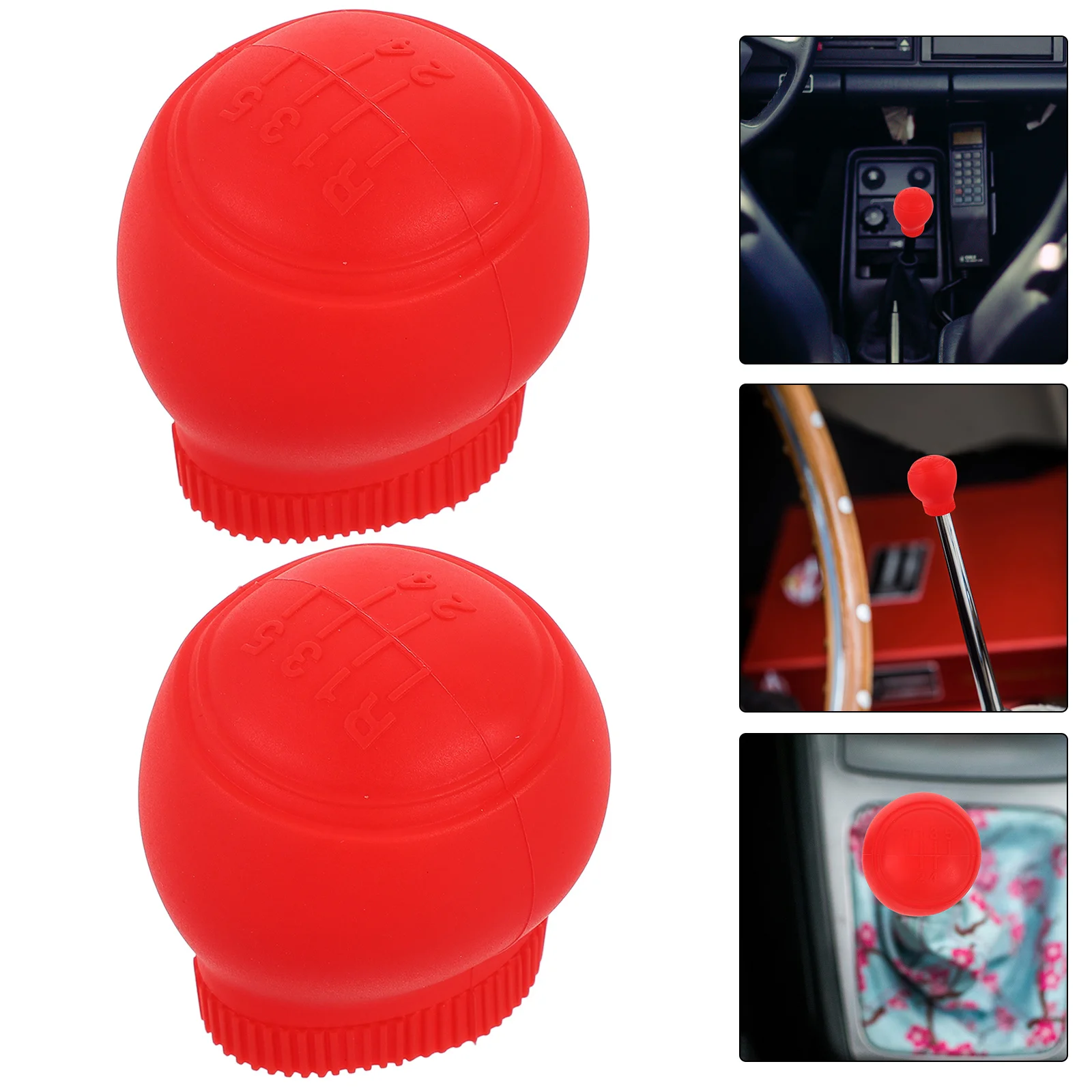 

2pcs Silicone Gear Shift Cover Round Ball Universal Fit For Manual Automatic Transmission Vehicles Anti-Slip Durable Car