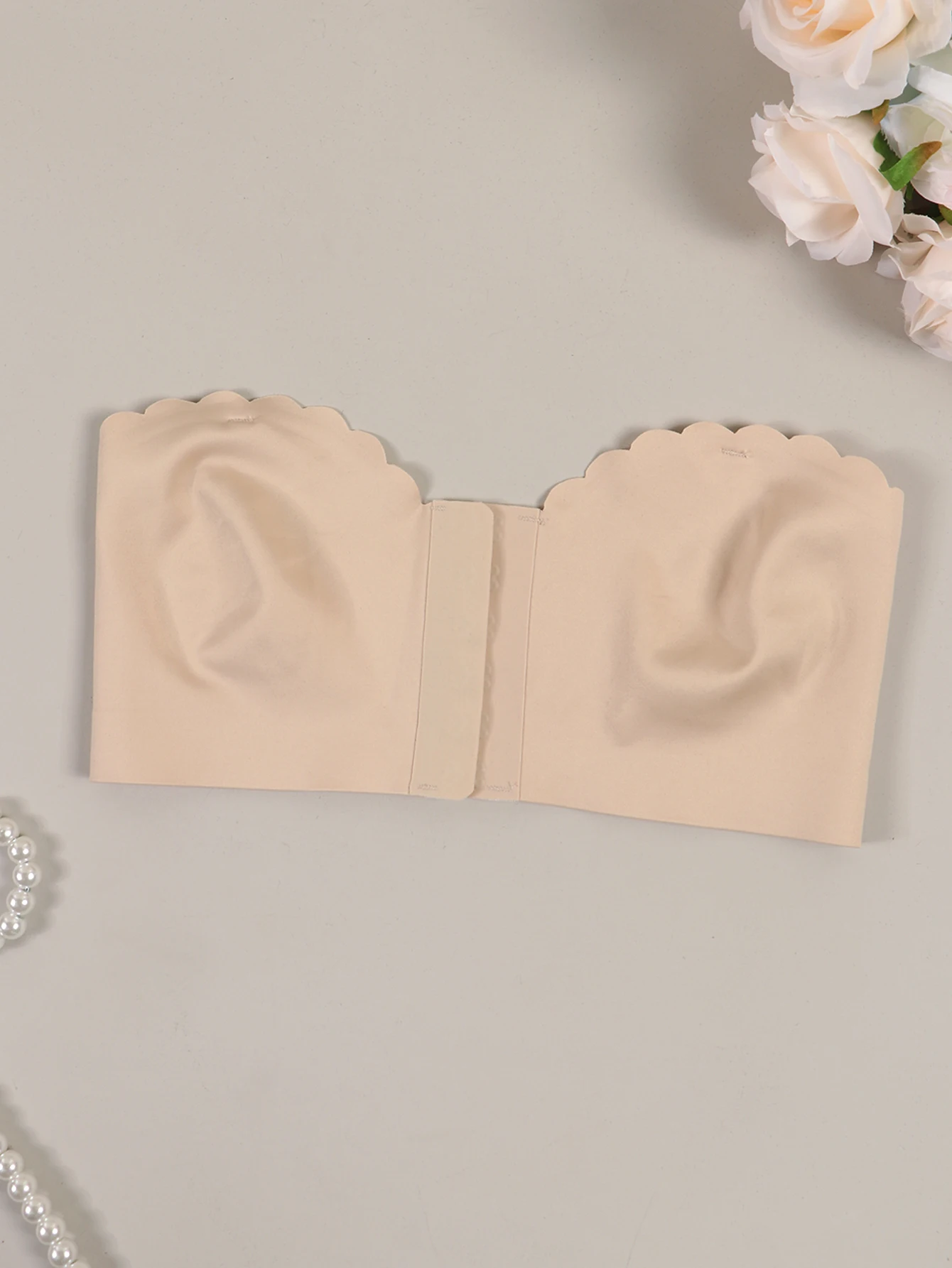 Teint Nahtlose, trägerlose Tube-Top-Unterwäsche mit vorderer Schnalle und abnehmbaren Brustpolstern, sexy geraffter BH für Damen im Sommer