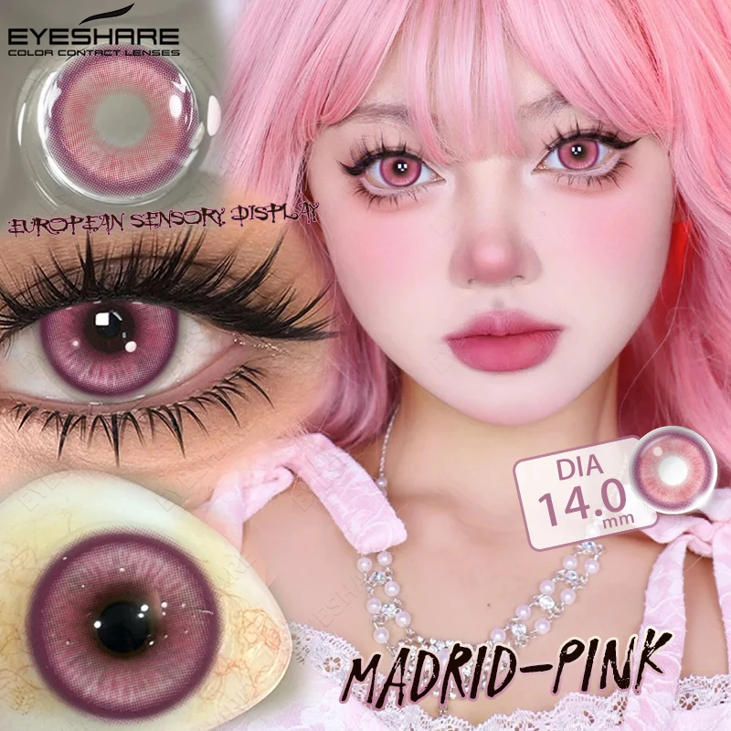 EYESHARE Farbige Kontaktlinsen für Cosplay Anime Lila Rosa Niedliche Kontaktlinsen Rote Linsen für Halloween Make-up Blaue Pupillen Y2K Linsen – Detail 23
