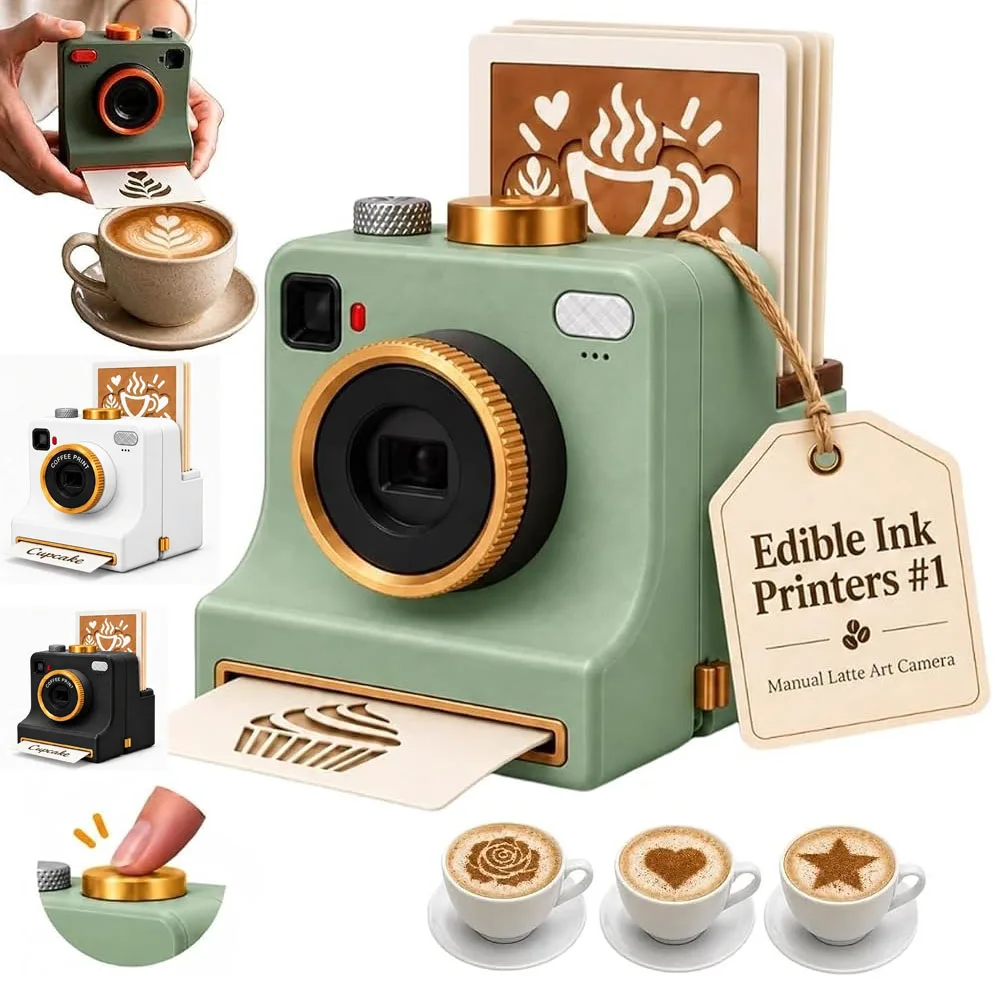 3D Printed Coffee Printer Latte Art Camera One-Touch Coffee Stencil Printer With Multiple Stencil Cards For Cappuccino Droppship