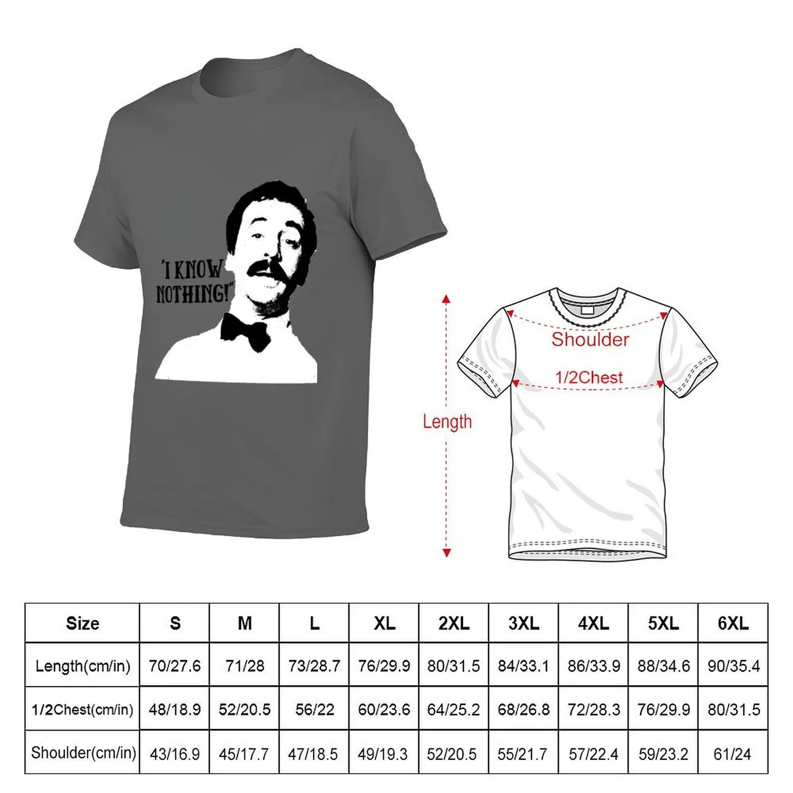 I Know Nothing! Manuel Fawlty Towers Quote & T-Shirt printed t shirts for man cotton t shirts man 100% T-Shirt