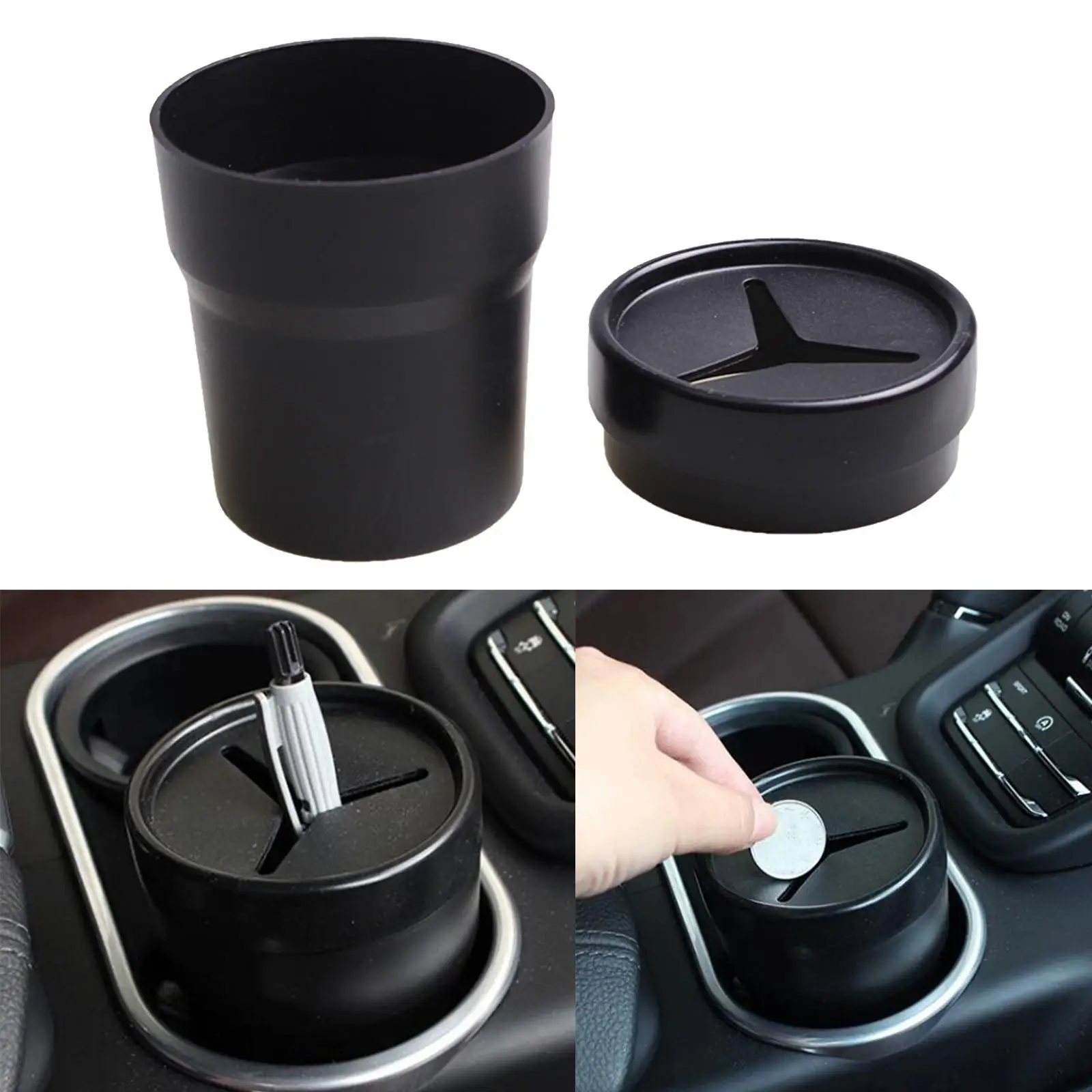 Car Trash Can Bin Black Car Waste Basket Mini Trash Can Fit for Travelling