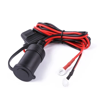 Dc 12v 24v carro da motocicleta caminhão isqueiro soquete carregador cabo fêmea adaptador conector com 10a fusível + cabo