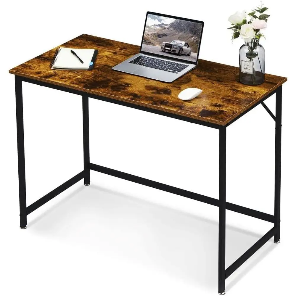 

Computer Desk, Industrial Home Oice Desk with Metal e, 40" Workstation or Small Spaces Living Room Bedroom Single (Vintage, Easy