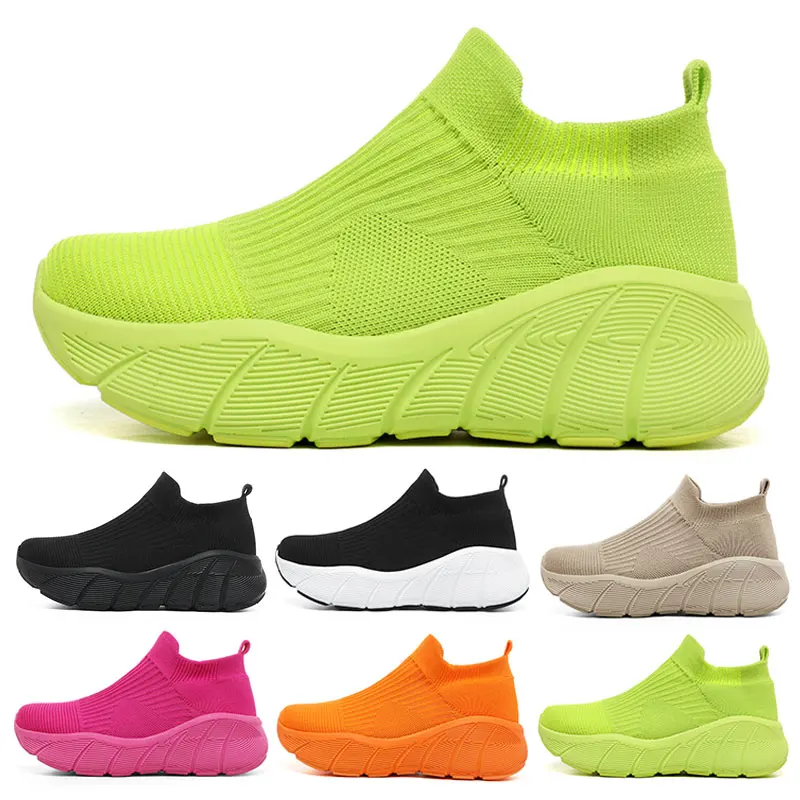 

Low Top Thick Soled Casual Shoes Women Men Sneakers Summer Breathable Sock Shoes Cushioned Sole Mesh Slip on Zapatillas Hombre