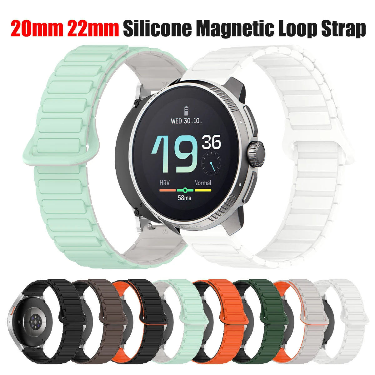 Magnetic Watch Strap 20mm 22mm For SUUNTO VERTICAL Silicone Strap For SUUNTO 3/9 PEAK/5 PEAK/PACE/OCEAN Bracelet Sport Wristband