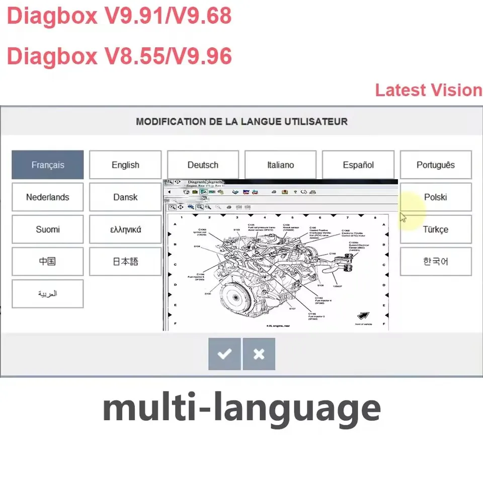 

Diagbox V9.96 V9.91 V9.68 V8.55 Full Version Diagnostic Tool for Lexia3 PP2000 Scanner with Free Update 2025