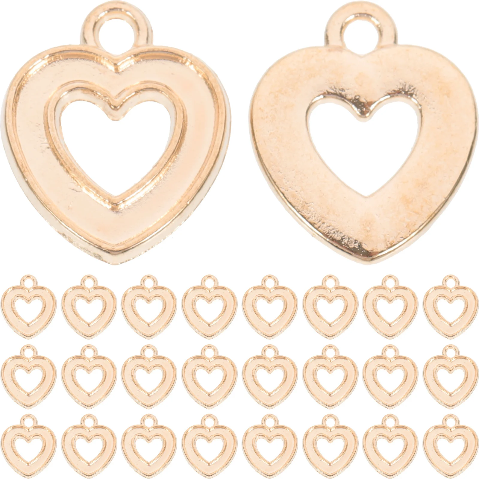 

100Pcs Heart Pendant Hollow Design DIY Jewelry Making Necklace Bracelet Crafts Charm Heart Pendant DIY Charm Bracelet Charms
