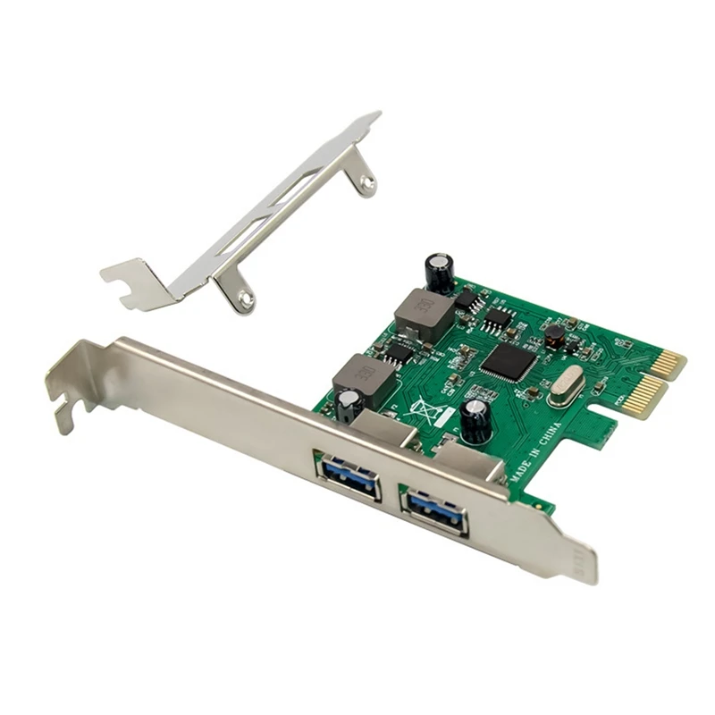 Top-ASM1042 PCI Express Adapter Card PCI-E X1 Dual-Port USB3.0 Expansion Card 5G Rate Riser Card USB3.0 Conversion Card