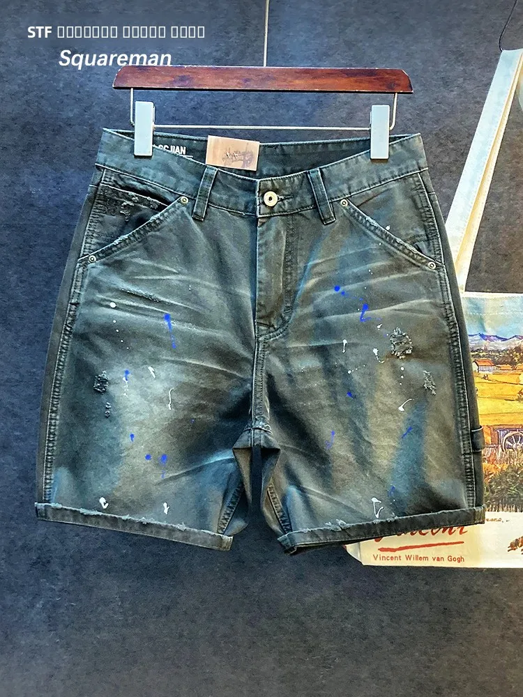 

Высококачественные винтажные рабочие брюки для мужчин, весна-лето, тонкие, свободные, повседневные, модные, брендовые, хлопковые, прямые, длиной до колена...