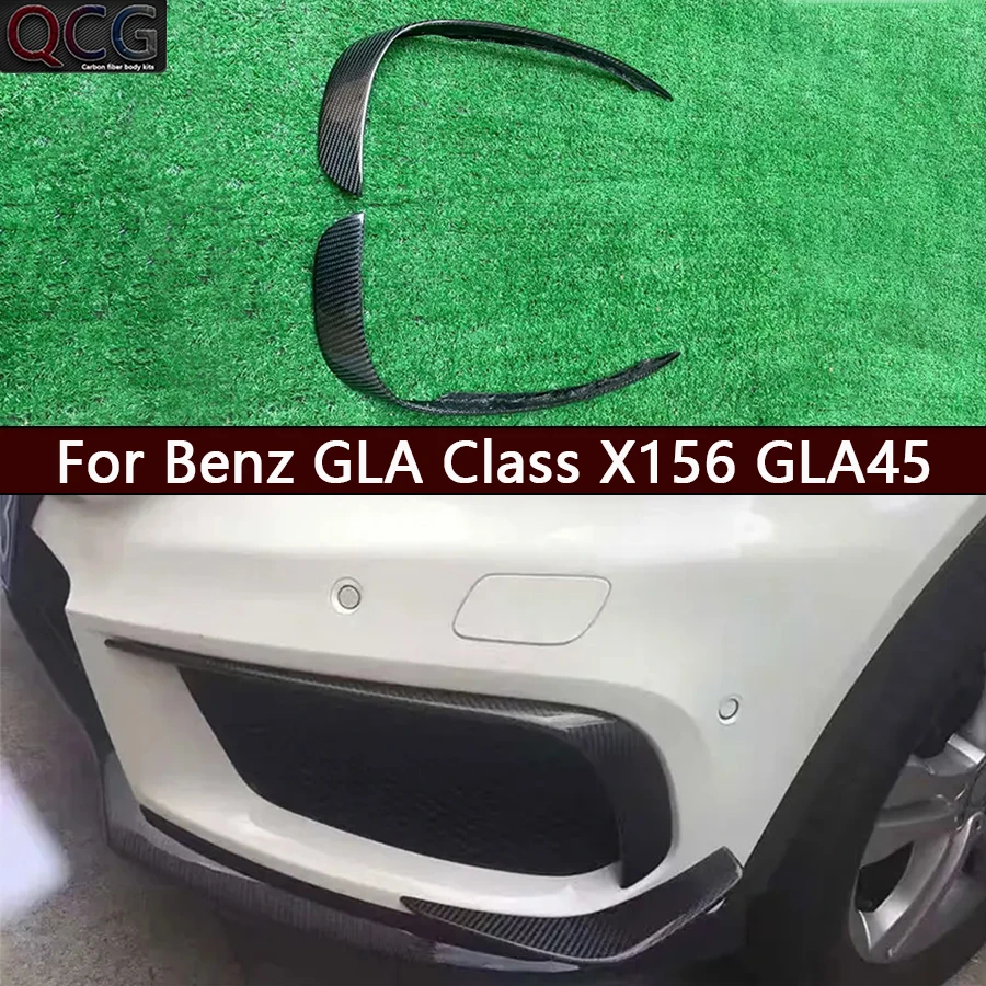 

For Mercedes Benz GLA Class X156 GLA45 Carbon Fiber Car Front Bumper Wind knife Splitter Spoiler Canard Air Knife body kit