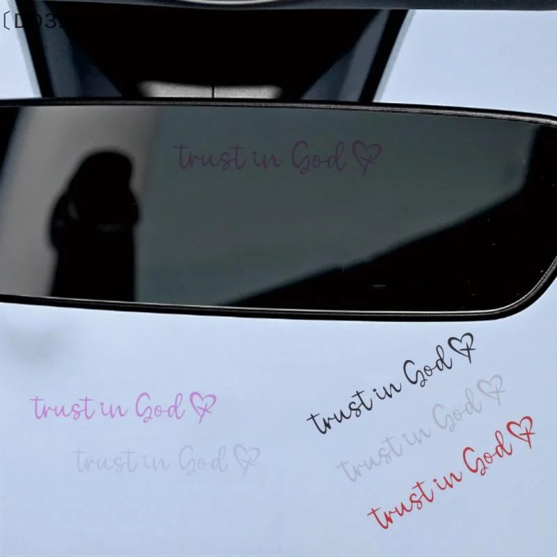 [[DD329] الثقة في الله القلب سيارة مرآة الرؤية الخلفية ملصق مائي الإيمان الكتاب المقدس الآية الكنيسة المسيحية السيارات سيارة الوفير ديكور