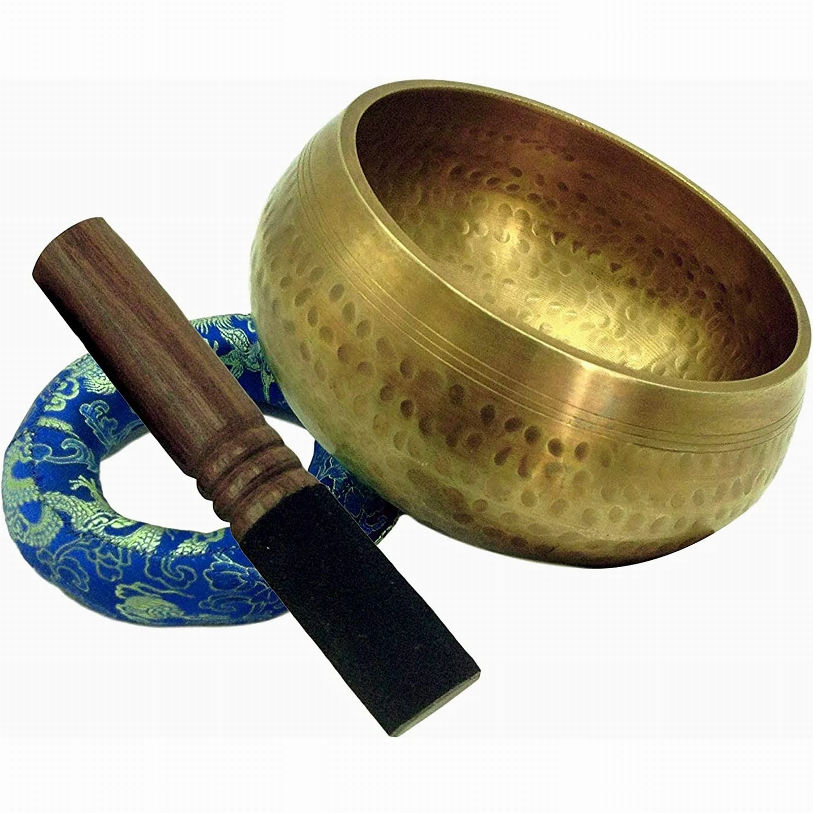 5.9 inch Tibetan Hammered Meditation Singing Bowl For Healing Prayer Yoga With Mallet Cushion and  gunny bag