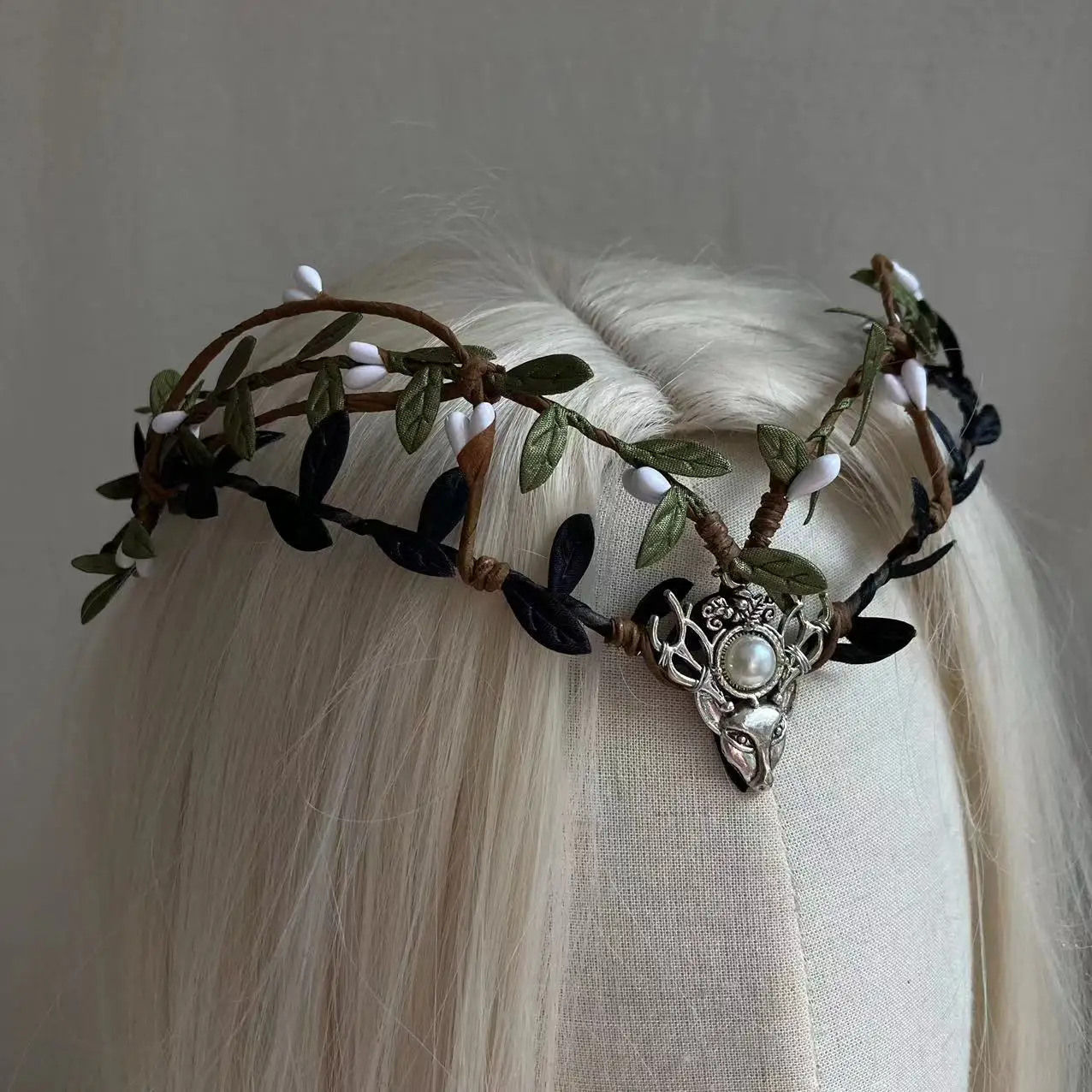 

Reign Of The Enchanted Forest Tiara Woodland Deer Crown Elven Headpiece Festival Fairy Crown Fairycore Renaissance Cosplay