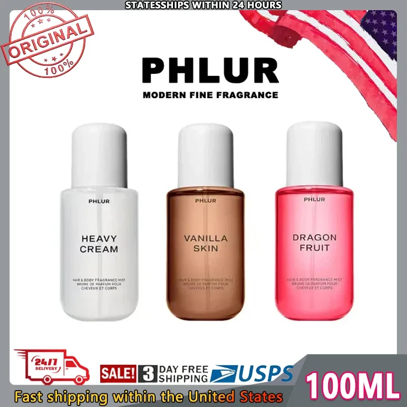 240 مللي (8FLOz) كريم الخطمي المخفوق بالياسمين وجوز الهند والفانيليا رذاذ الجسم PHLUR كريم ثقيل ضباب الجسم شعر الجسم رذاذ الجسم