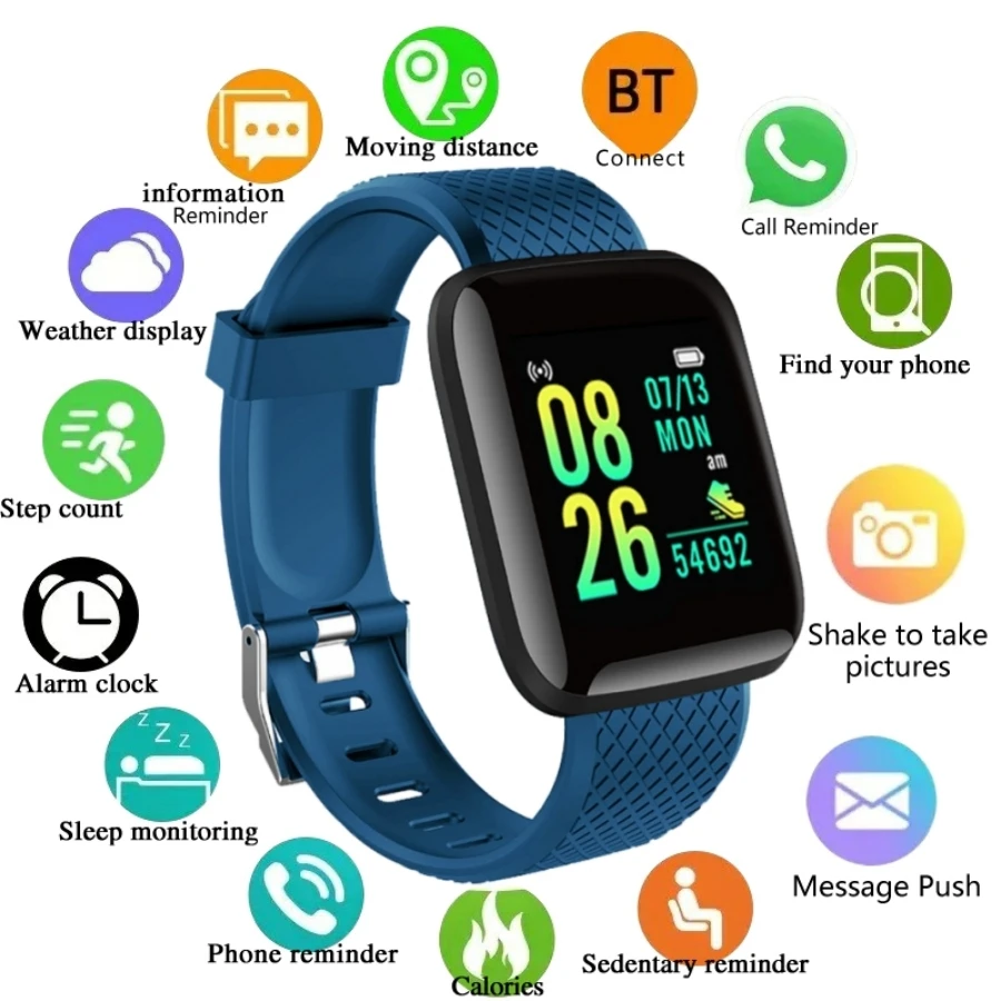 Sport Smartwatch Fitness Bracelet Music Control Woman Men Smart Watches For Android Bluetooth Digital Watch Alarm Clock Weather
