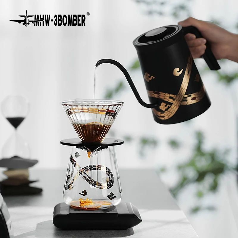 MHW-3BOMBER Servidor de café 500ml Pote de café de vidro Elf 2025 Limited Pour Over Maker Coffee Home Brewer Pot Barista Acessórios