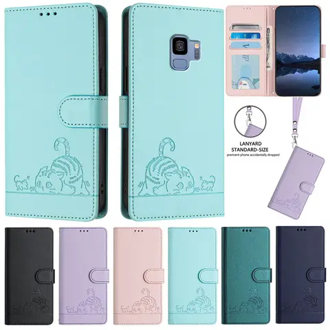 Anti-theft Leather Wallet Case for Samsung Galaxy S9+ S9 Plus S8+ S7 S6 edge S 9 S8Plus Soft Stand Book Phone Protect Cover Capa
