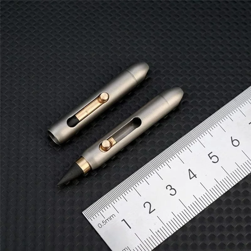 A39Q-Titanium Alloy Pen Erasable Pencils Portable Pocket Pen Foremergency Writing Portable Key Chain Pendant