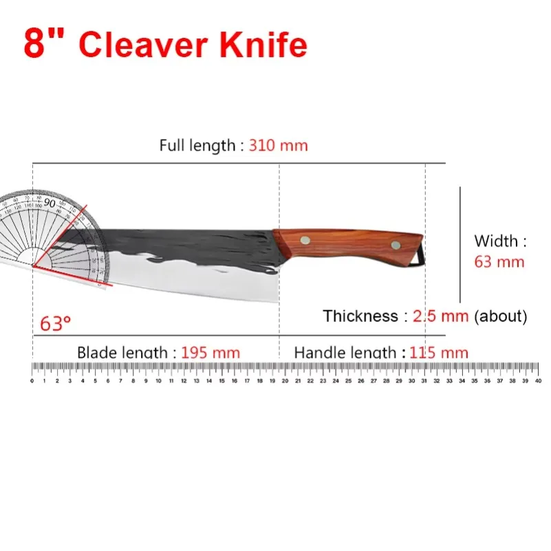 Kitchen Knives Butcher Knife Meat Cleaver Chopping Vegetables Stainless Steel Handmade Forged Chef Cooking Utility Boning Knives