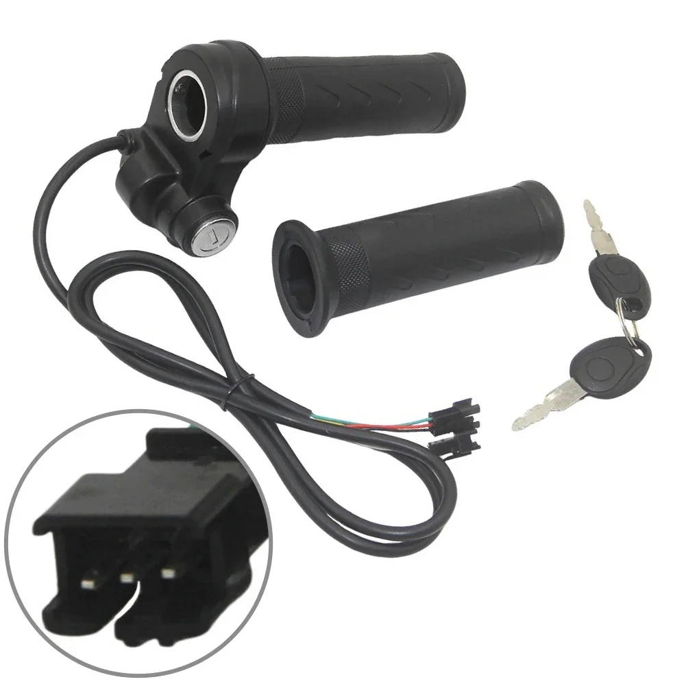 

1Pair Electric Bike Throttle Grip Electric Bicycle Scooter Wire Twist Throttle Grip With 2 Keys Waterproof Speed Controller Part