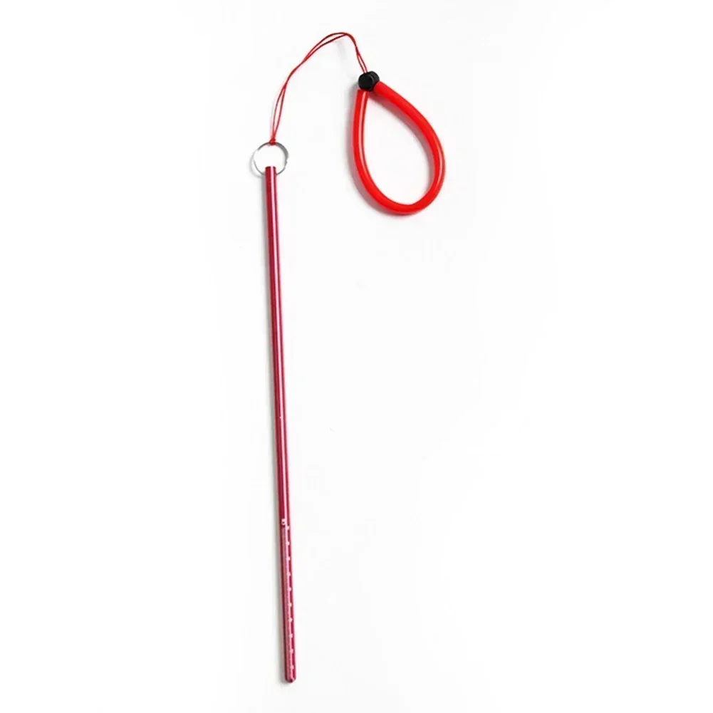 

Brand New New 350*8*8mm Diving Stick Indicator Stick With Strap Aluminum Alloy Convenient Lanyard Rod Noise Maker