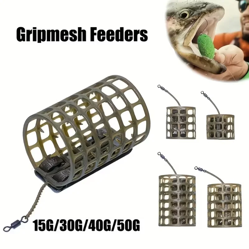 Fishing-specific feeder with lead weight, 4 sizes, transparent elastic rope + rotatable 8-shaped ring #3