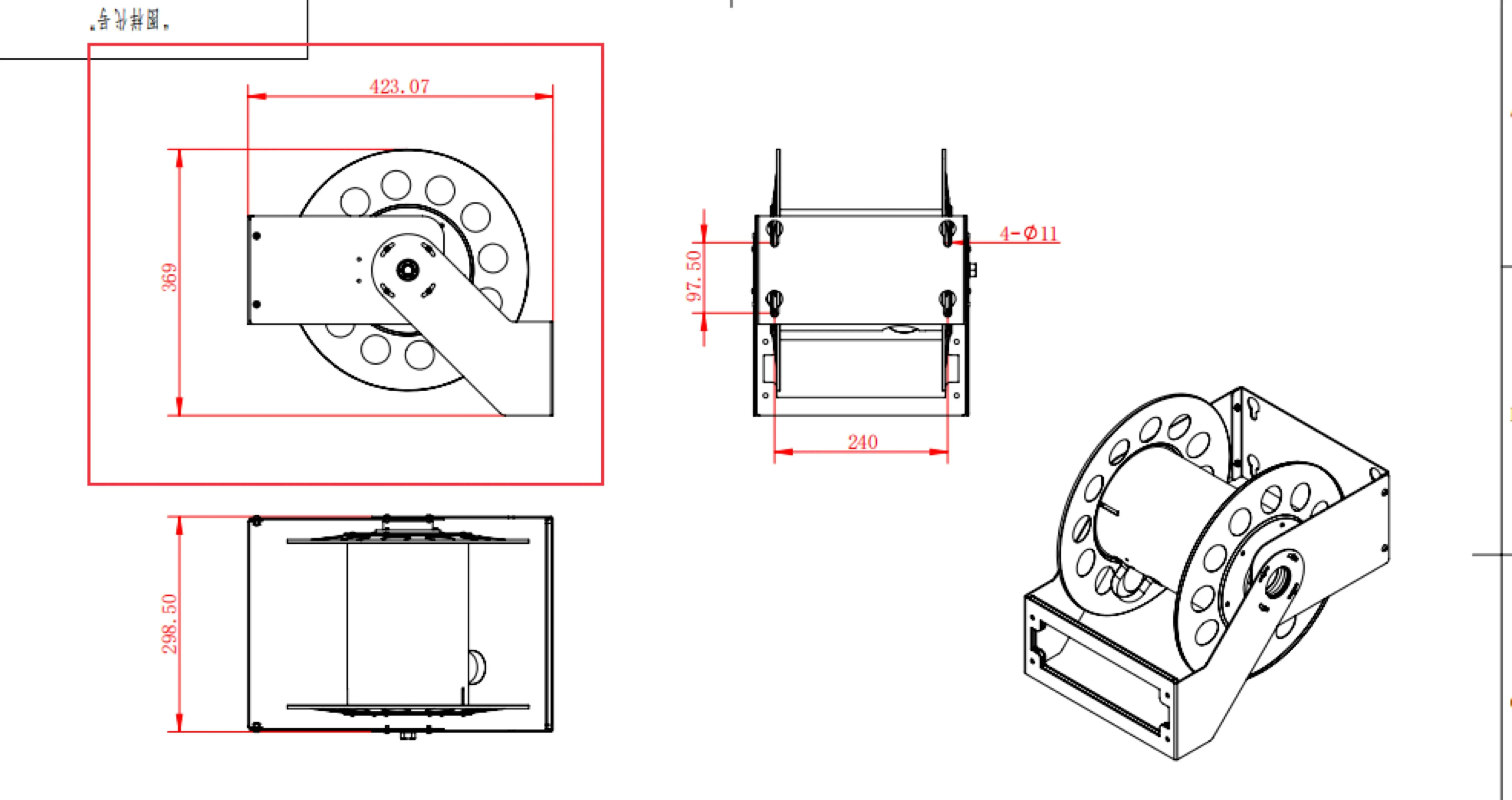 Vacuum Hose Reel With 30ft Extension Retractable Hose, 1-1/4'' Wall Mount Vacuum