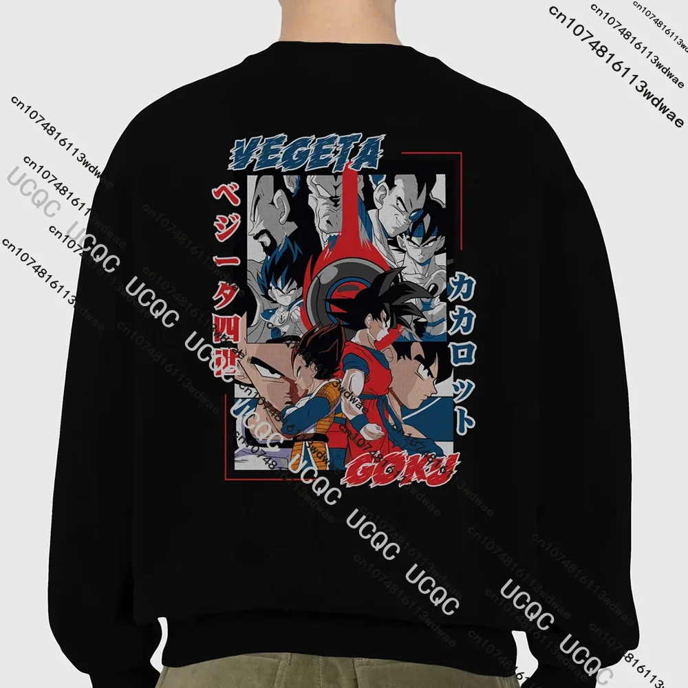 

Рождественский свитшот в стиле аниме Dragon Ball, мужской и женский цельный хлопковый пуловер с круглым вырезом, сохраняющий тепло, осенне-зимняя толстовка с капюшоном