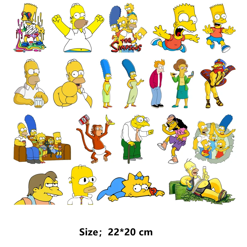 The Simpsons Clothing patches DIY Iron-on transfers for clothing kids gifts Free shipping