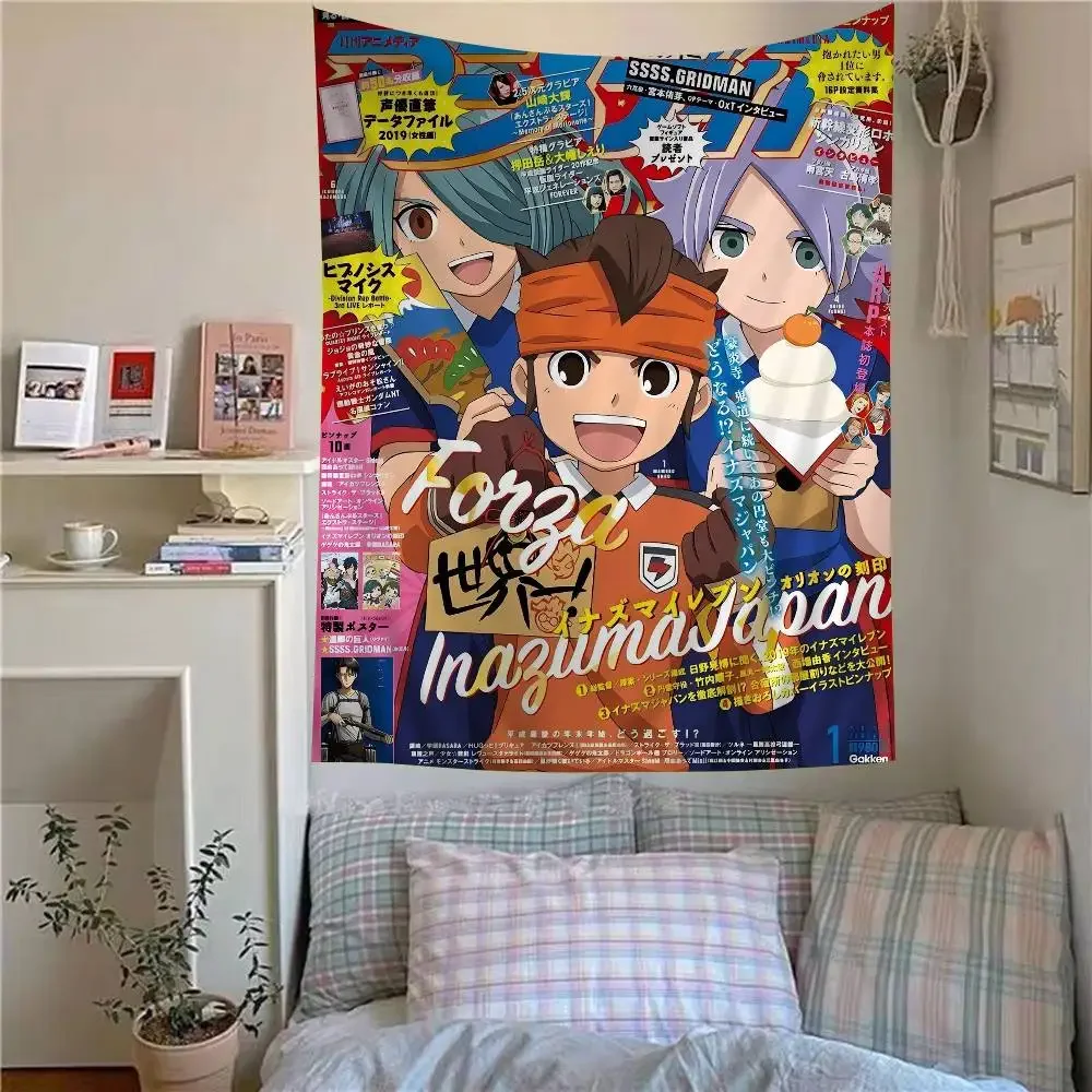 الكلاسيكية أنيمي لعبة I_inazuma E_eleven مطبوعة كبيرة قماش مزخرف جداري معلقة التارو الهبي جدار السجاد النوم ديكور المنزل
