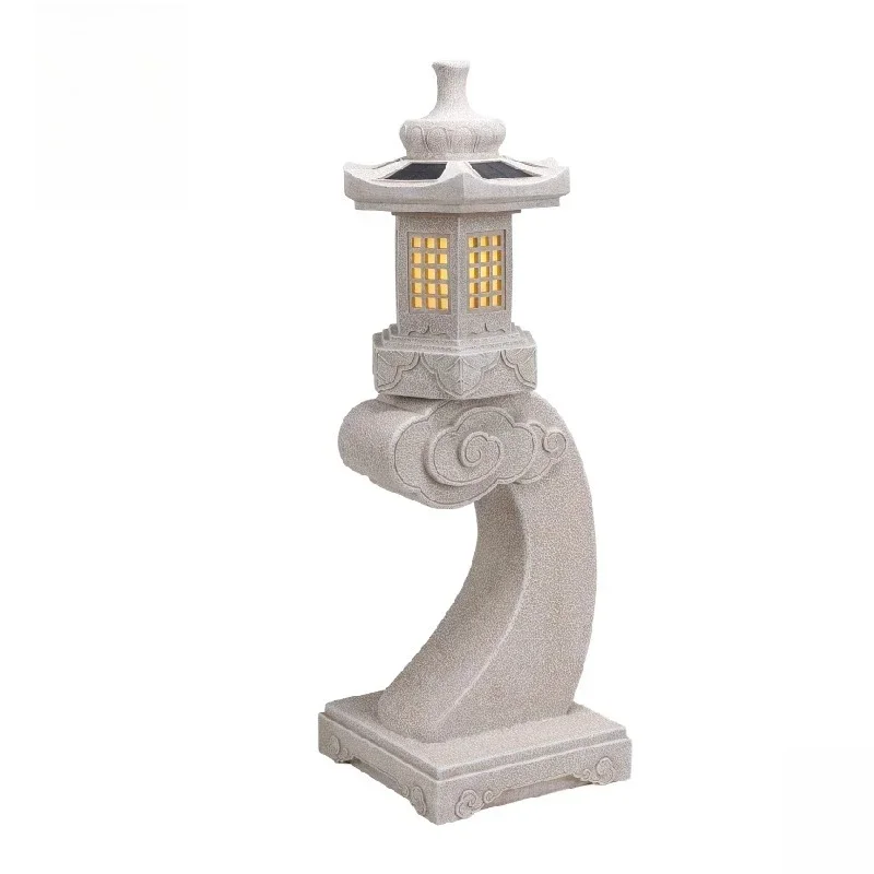 Villa decoration and landscaping, Japanese garden landscape, solar garden lights, terrace outdoor lights