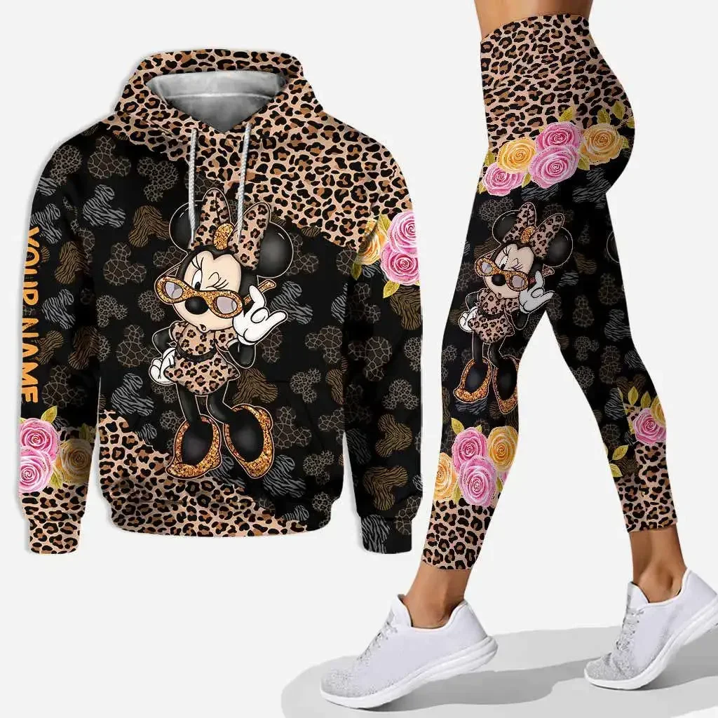 New Minnie Mouse 3D Hoodie Women's Hoodie Set Mickey Yoga Pants Sweatpants Women's Disney Yoga Hoodie Leggings Fashion Tracksuit