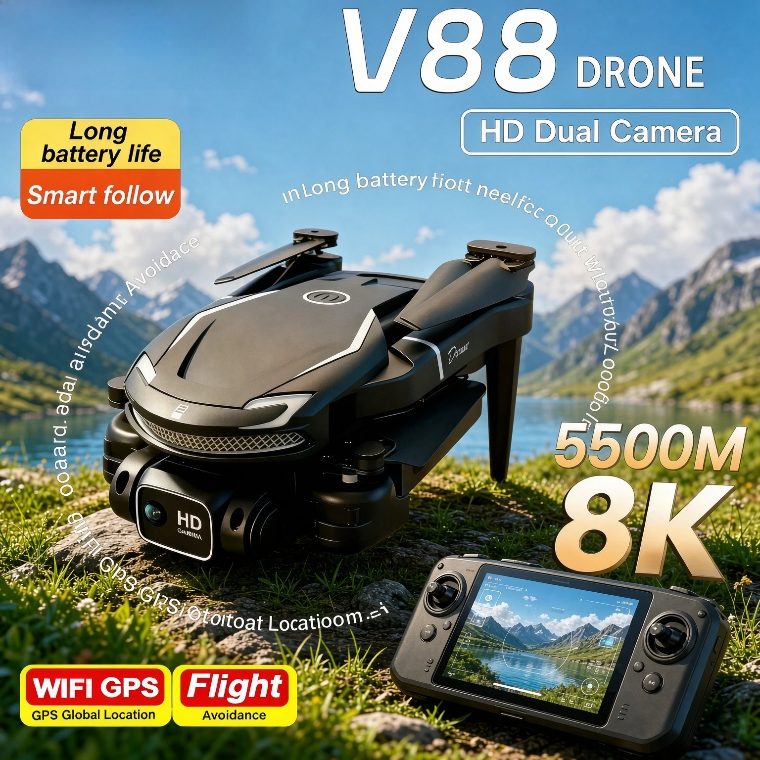 Drone Camera Professional - 2026 New Original V88 Professional GPS