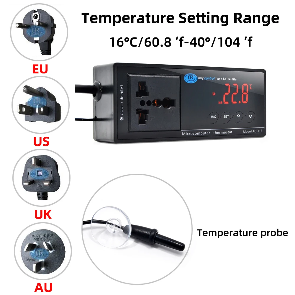 16-40 ° cyfrowy kontroler termostatyczny roślin mata grzewcza do nasion rozpoczynających szklarnię kiełkowanie kiełkowanie Grow Pad 110/220V