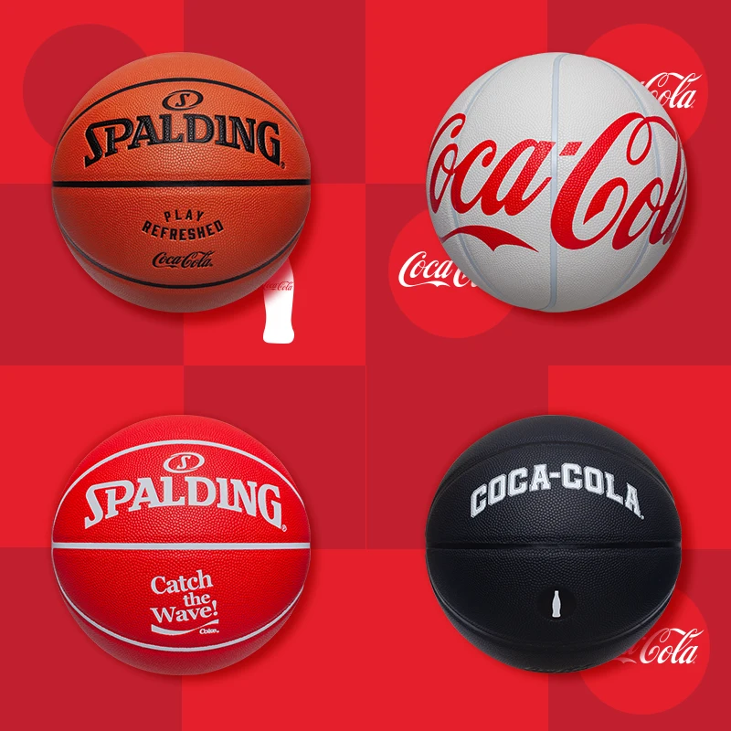 Bola de Basquete Spalding Coca-Cola Edição Colaborativa 2025 Tamanho 7 Padrão para Cetição Profissional Adulto Uso Interno...