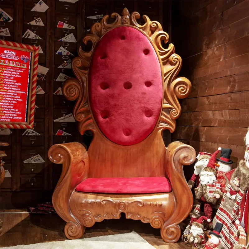 most popular fibreglass new christmas throne king santa chair for shopping mall decoration