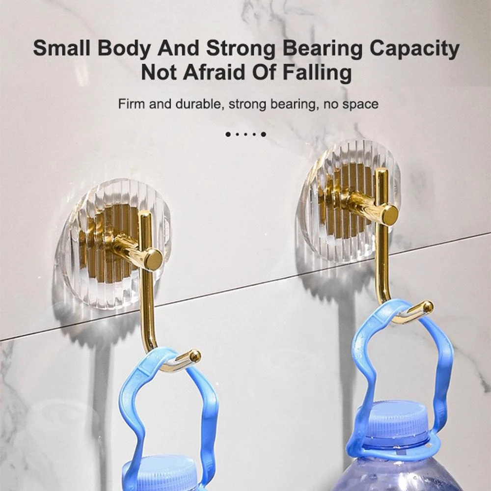 Acrylic Luxury Wall Hook Home Decor Strong Adhesive Bathroom Towel Rack No Punching Hanging Coat Hanger Door Back Key Bag Holder