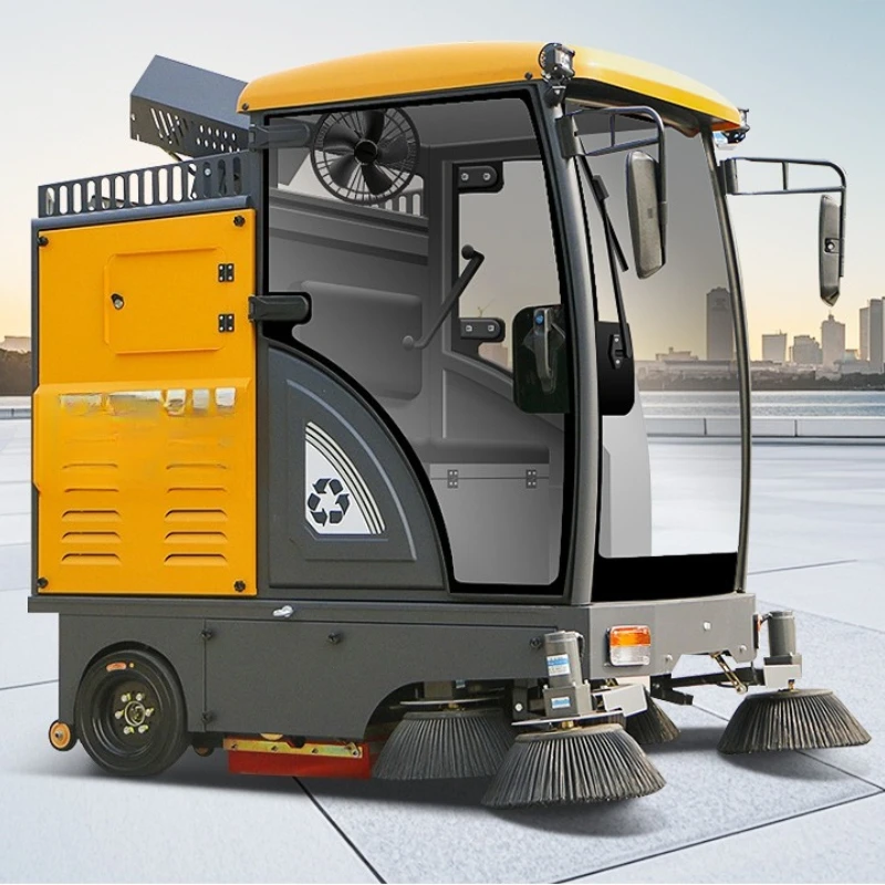 Electric Sweeper School Road Park Driving Fog