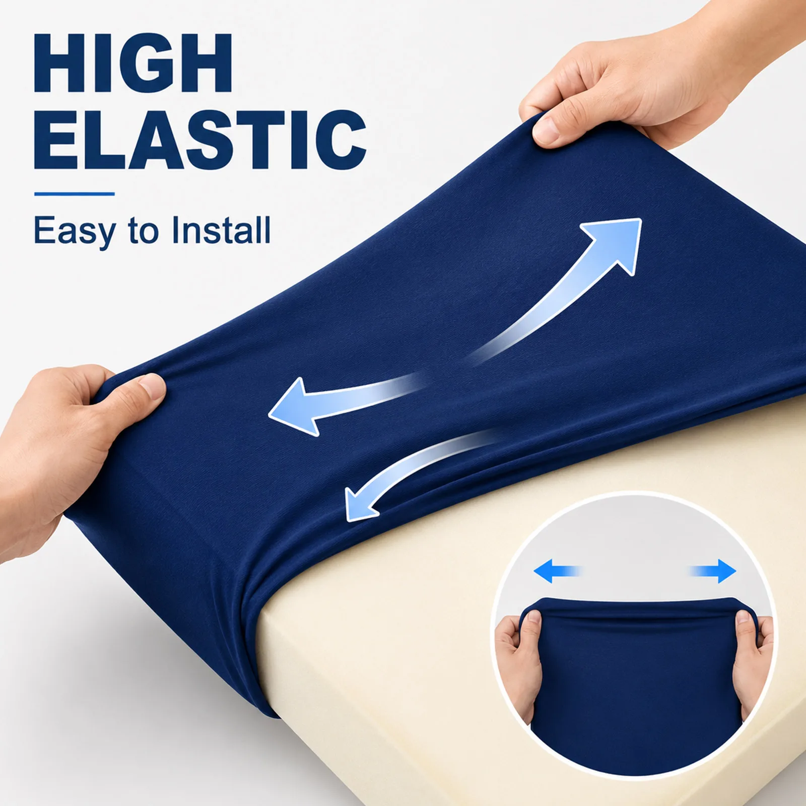 Stretch Sofa Cushion Cover Elastic Separate Seat Slipcover Solid Color Anti Slip Removable Washable Couch Seat Protector