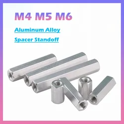 5~10Pcs M4 M5 M6 Spacer Female Thread Pillar Hexagonal Aluminium Stud Standoff Hex Length 5mm to 60mm