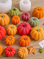 3D Pumpkin Candle Halloween Ornaments Silicone Mold DIY Scented Candle Making Tools Plaster Resin Chocolate Molds Home Decor