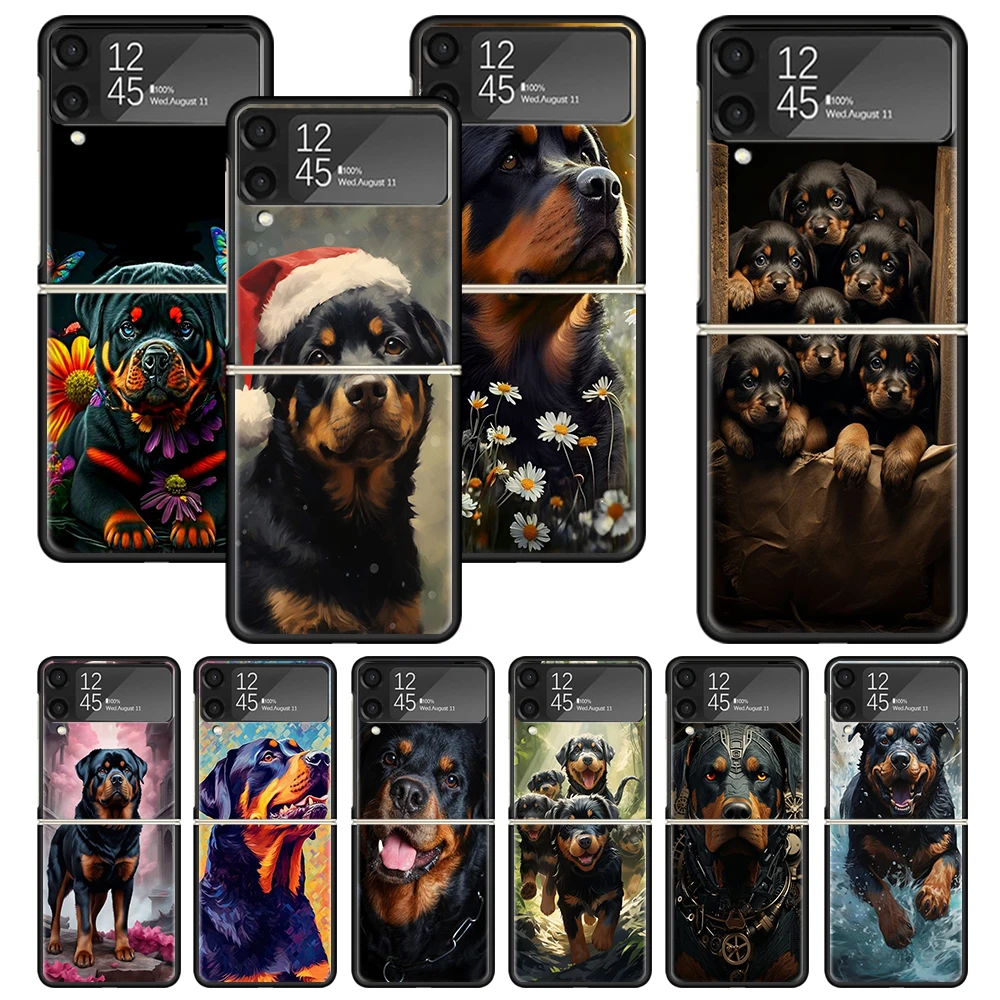 Rottweiler Dog Rottie Zflip4 Zflip5 Phone Case For Samsung Z Flip3 Flip4 Flip5 5G ZFlip 4 5 3 Cover Cellphone Shell Fundas