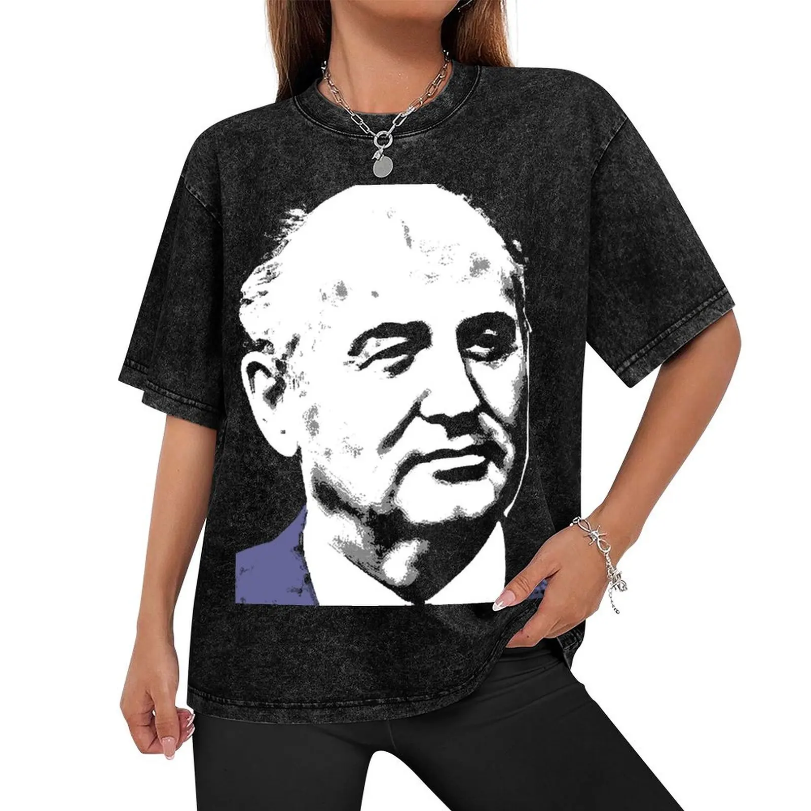 Mikhail Gorbachev-2 T-Shirt anime Luxury man quick drying Men's cotton t-shirt