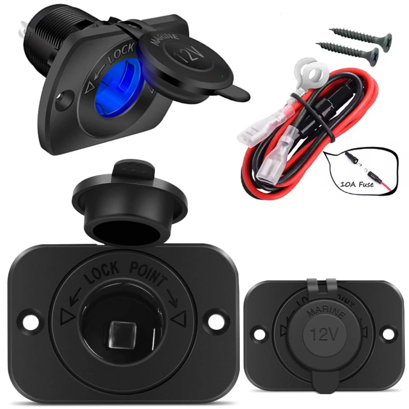 Car Cigarette Lighter Socket Power Plug Waterproof Outlet Environmental Protection Cigarette Lighter Plug for Car 12V-24V