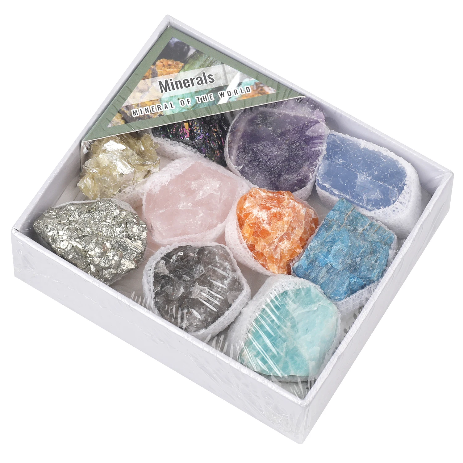 1Box Natural Quartz Raw Minerial Energy Stones Amethyst Rose Quartz Pyrite Mix Stones Chakra Divination